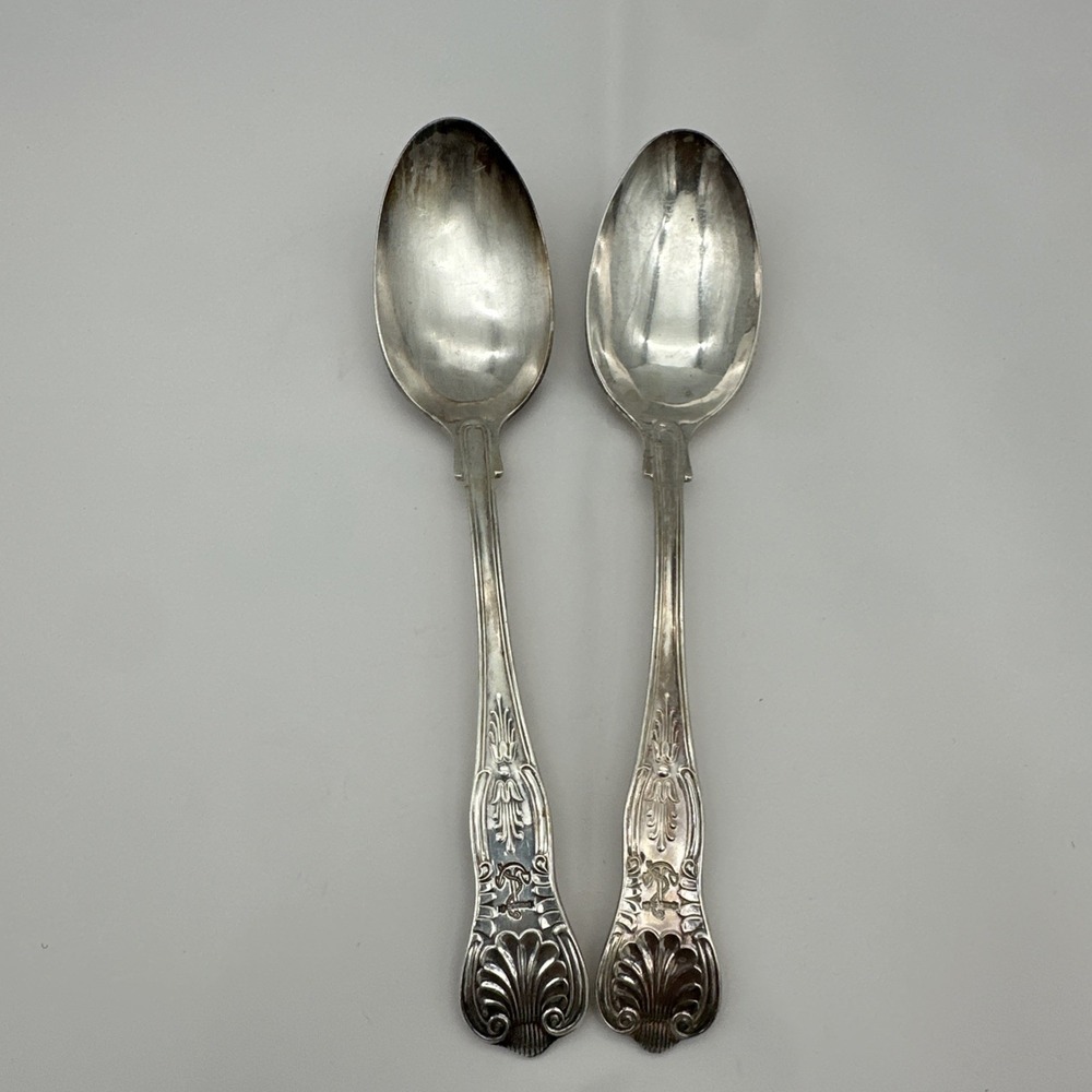 Set of 2 -USN US Navy Serving Spoon, International Silver, WW2 Era silverplated